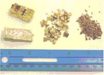 Vermiculite size related to a ruler
