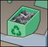 Image of a recycling bin, representing off-site recycling