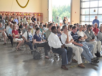 Citizens at community meeting