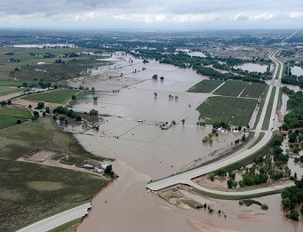 Aerial view of Colorado flooding