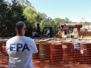 EPA employee overseeing the cleanup of chemical drums
