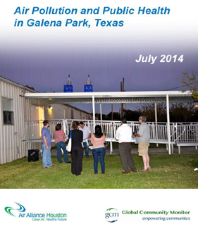 A photograph of the cover of the Air Pollution and Public Health in Galena Park, Texas study report.