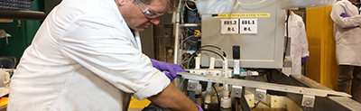 Dr. Heath Mash working in EPA’s Cincinnati laboratory on algal toxins analysis (Cincinnati Stream Facility Sept 2018).
