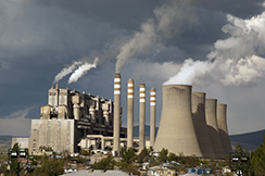 smoke rising from smokestacks