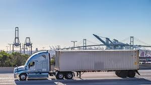 Photo of drayage truck at port