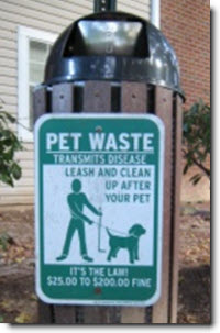 Pet Waste transmits diseases sign