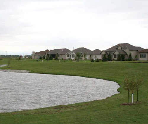 Large storm water retention pond in Woodhaven - Fargo, ND.