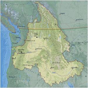 Map of Columbia River Basin, Washington