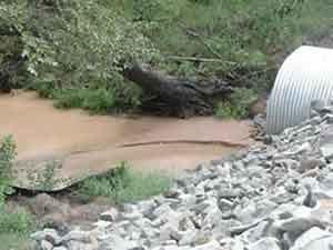 polluted with sediment in an Oklahoma creek