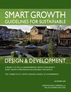 A picture of the report entitled "Smart Growth Guidelines for Sustainable Design and Development"