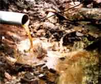 photograph of pipe dumping waste