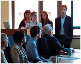 Students giving a presentation to EPA staff