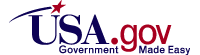 the logo for the usa.gov website, which reads "USA.gov Government made easy"