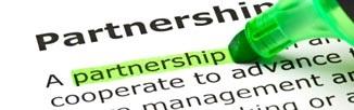 Picture of the word Partnership highlighted on a page