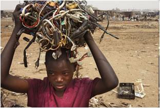 boy carrying electrical wires