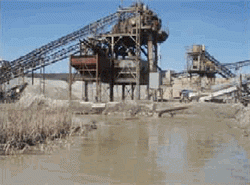 Photo of a crushed stone, sand and gravel plant
