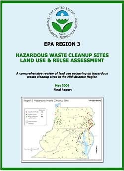 Image of the cover of EPA Region 3's Hazardous Waste Cleanup Sites Land and Reuse Assessment Report