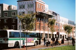 City bus in downtown Winooski