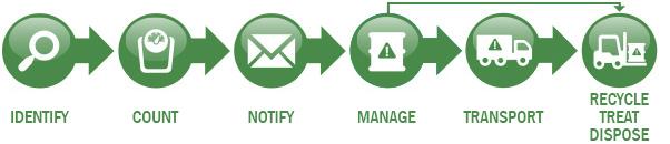 Identify, Count, Notify, Manage, Transport, and Treat/Dispose