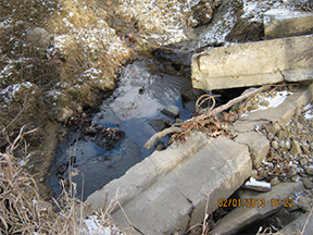 Photo of fracking waste in water