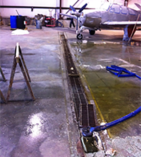photo showing painting operation in Gold Metal hangar