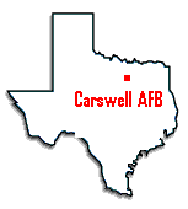 Carswell AFB location on Texas Map