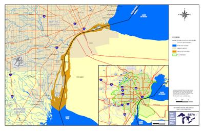 Detroit River AOC boundary map