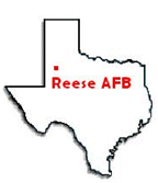 Reese AFB Map location on Texas Map