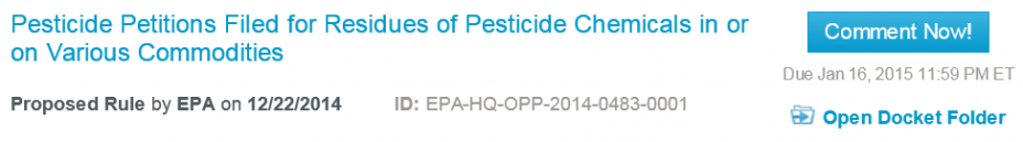 screenshot of docket created by EPA in region 10.