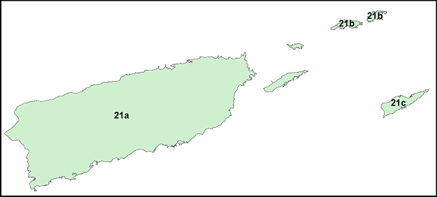 Map of Puerto Rico & U.S. Virgin Islands (Vector Processing Unit 21)