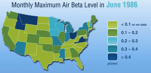 Monthly maximum Air Beta level in June 1986.
