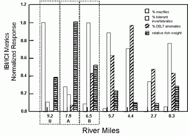 Figure 3. Specific effects observed at the Little Scioto River.