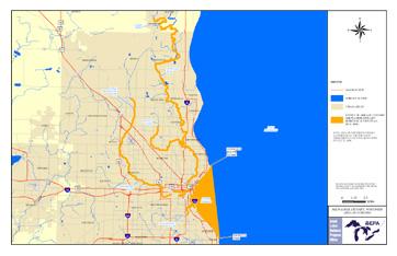 Milwaukee Estuary AOC boundary map