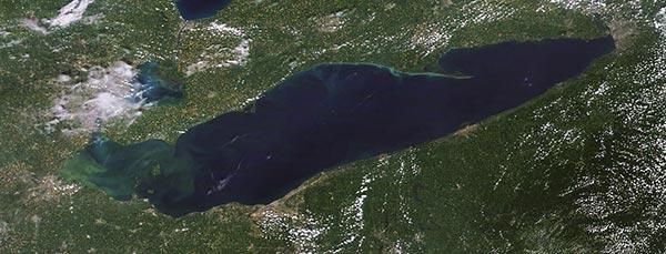 satellite photo of Lake Erie