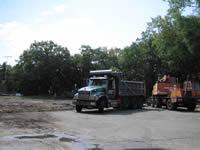 [During Construction]  Existing asphalt being removed from the parking lot.