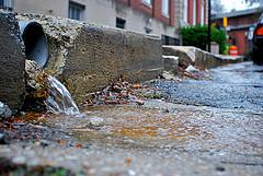 Stormwater flow in Annapolis, Maryland