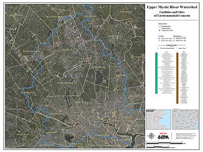 Map: Upper Mystic River Watershed - Facilities and Sites of Environmental Concern