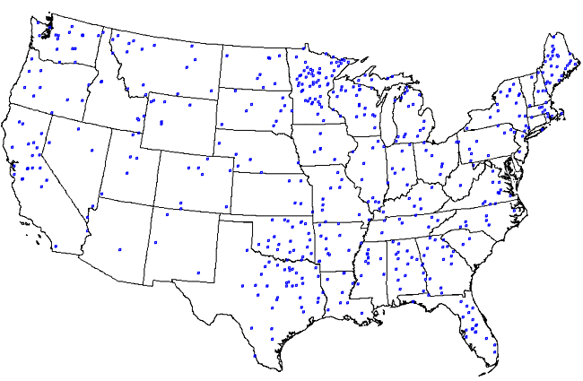 500 locations map