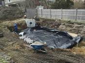 Installation of the Geotextile Bottom Liner at Barnstable BMP Site [04/29/2015]
