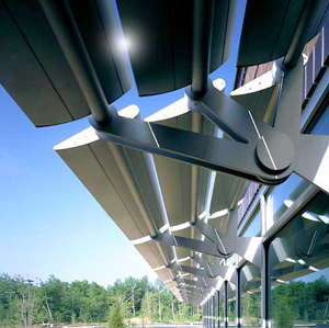 Photo showing solar awnings over a window