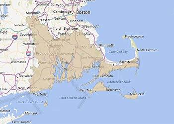Map of Southeast New England Coastal Watershed Restoration Program Area
