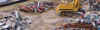 picture of piles of sorted construction and demolition debris