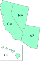This image shows which states are included in EPA's Region 9: Arizona, California, Hawaii, Nevada, Pacific Islands & 148 Tribes.