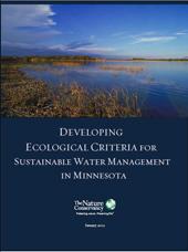 Cover to the Developing Ecological Criteria for Sustainable Water Management in Minnesota