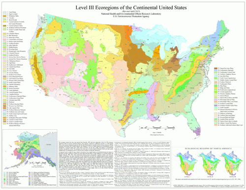 Map of Level III Ecoregions of the Continental United States (select map for larger PDF version)