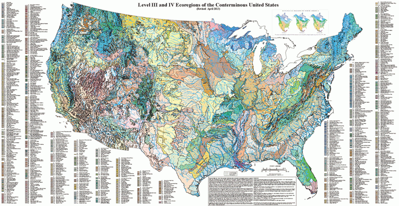 Map of Level IV Ecoregions of the Conterminous United States (select map for larger PDF version)