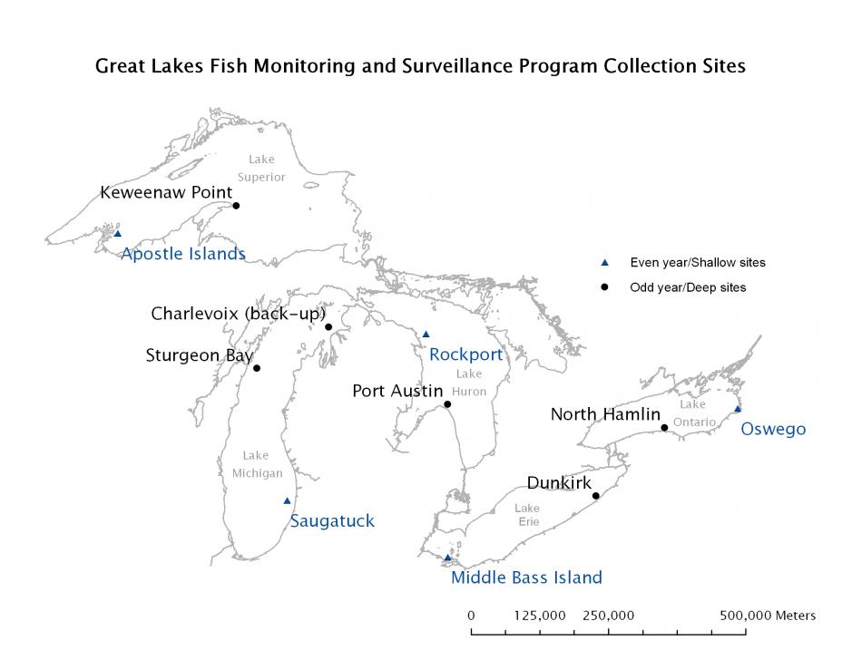Great Lakes Fish Monitoring and Surveillance Program Collection Sites