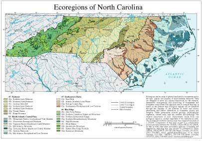 Level III and IV Ecoregions of North Carolina--page size