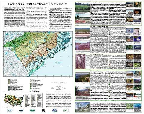 Level IV Ecoregions of North Carolina and South Carolina--poster front side