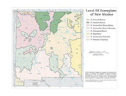 Level III Ecoregions of New Mexico- page sized map